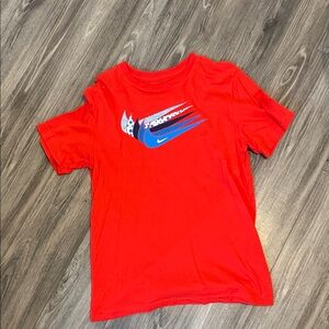 Nike Red Tee with Blue Graphic